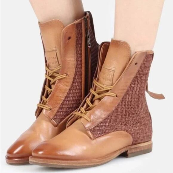 FREE PEOPLE x A.S.98 Prospect Park Lace Up Prairie Boots Leather Sz 41 NEW $330 - Picture 3 of 5